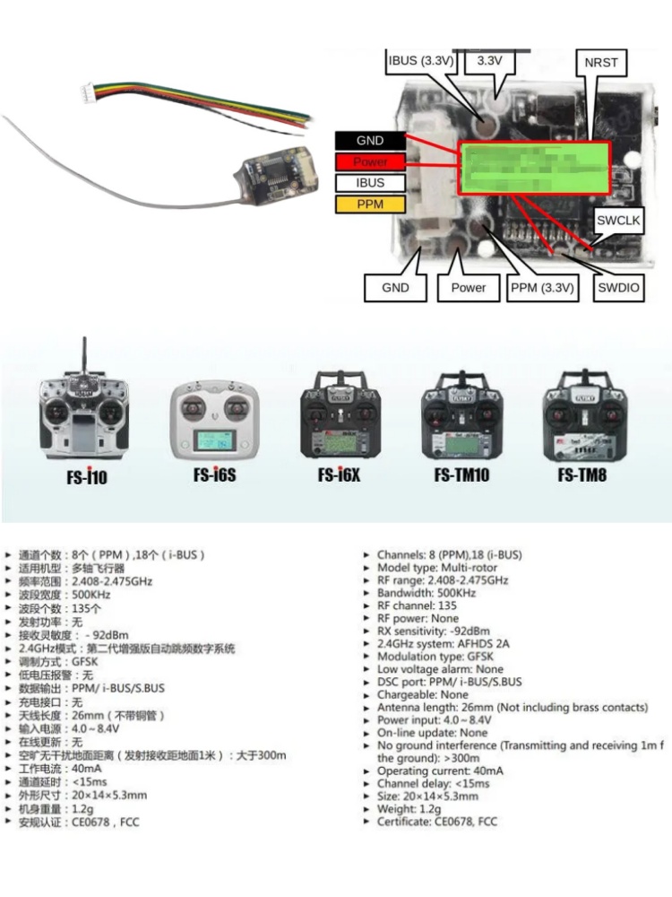 Receptor Mini Flysky FS-8A 8CH - Drone Helicopter Rc reseña y precio